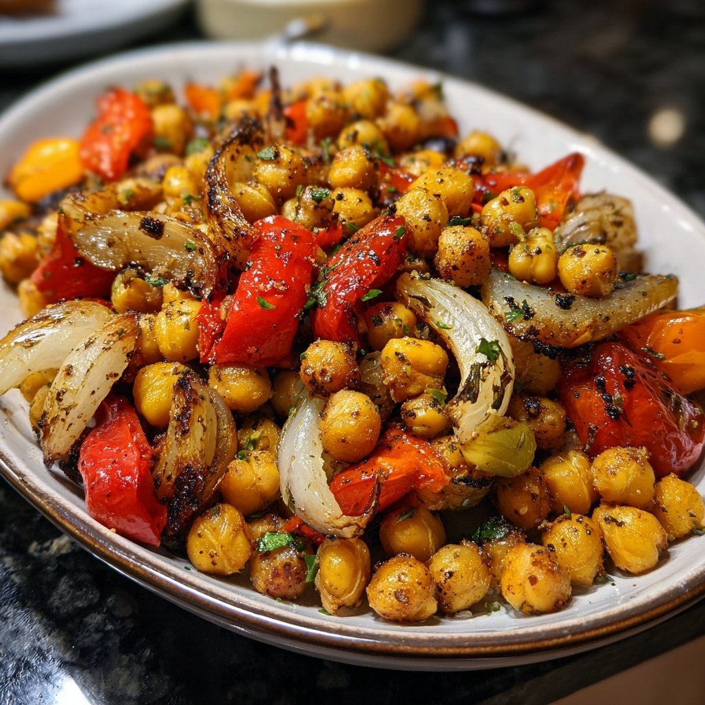 Mediterranean Roasted Chickpeas And Vegetables