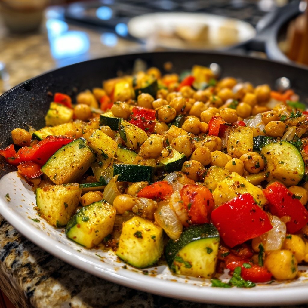 Healthy Dinner Chickpea Vegetable Skillet