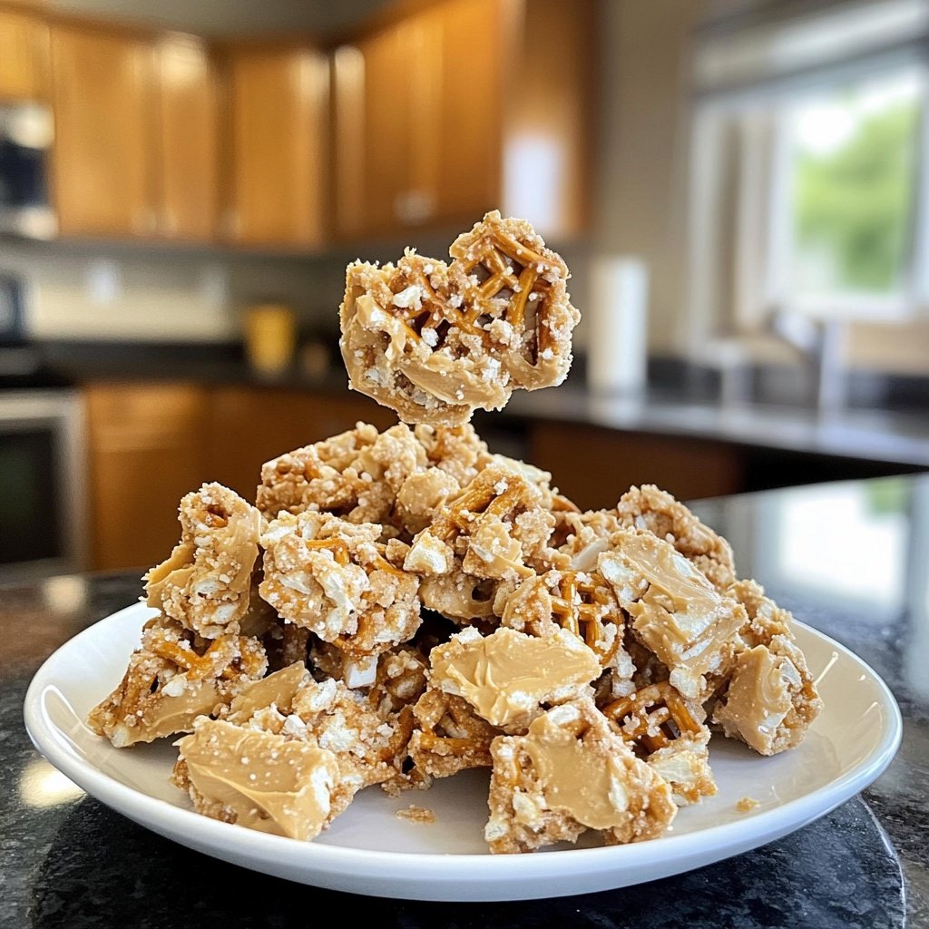 No-Bake Peanut Butter Pretzel Clusters