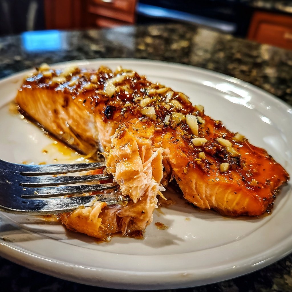 Baked Honey Garlic Salmon With Rice