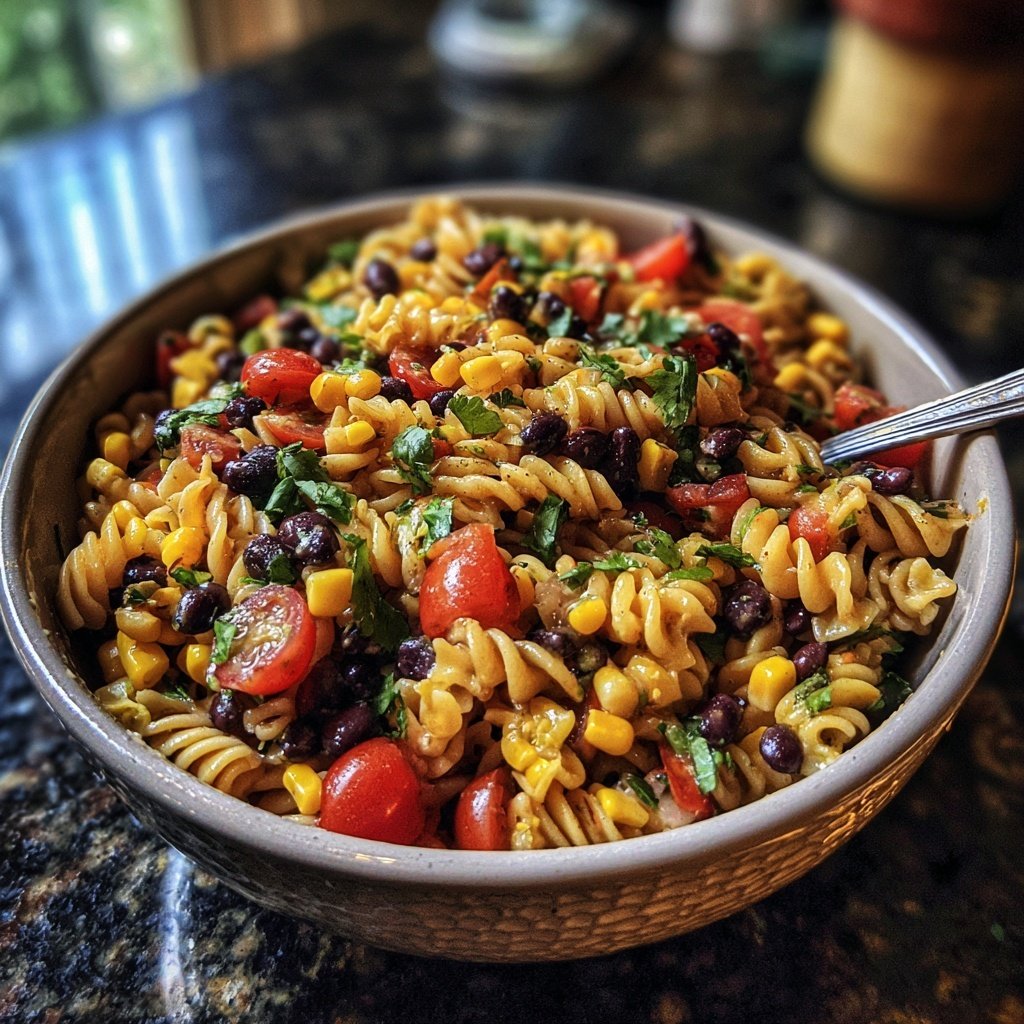 Quick Taco Pasta Salad With Corn And Black Beans