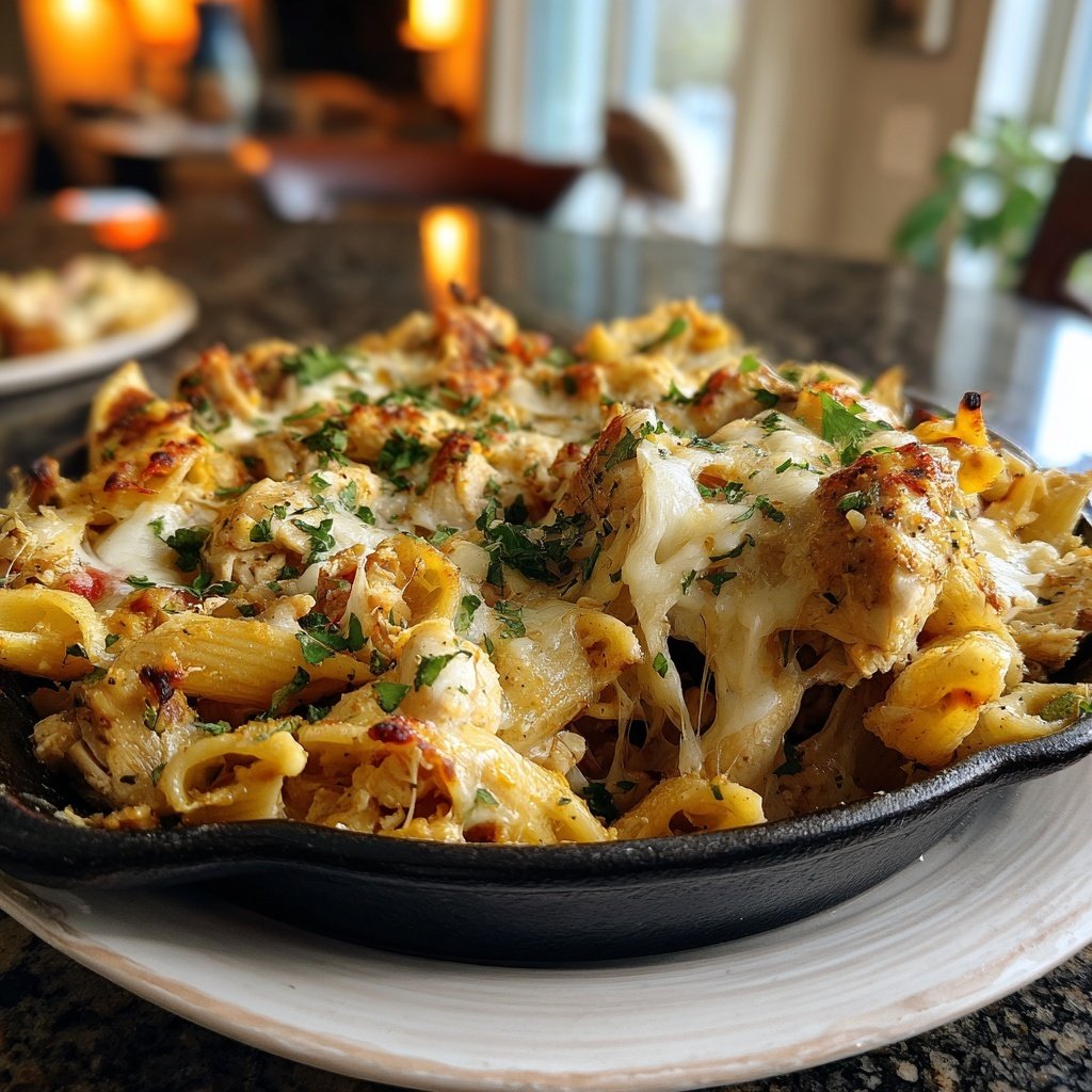 Garlic Herb Chicken Pasta Bake