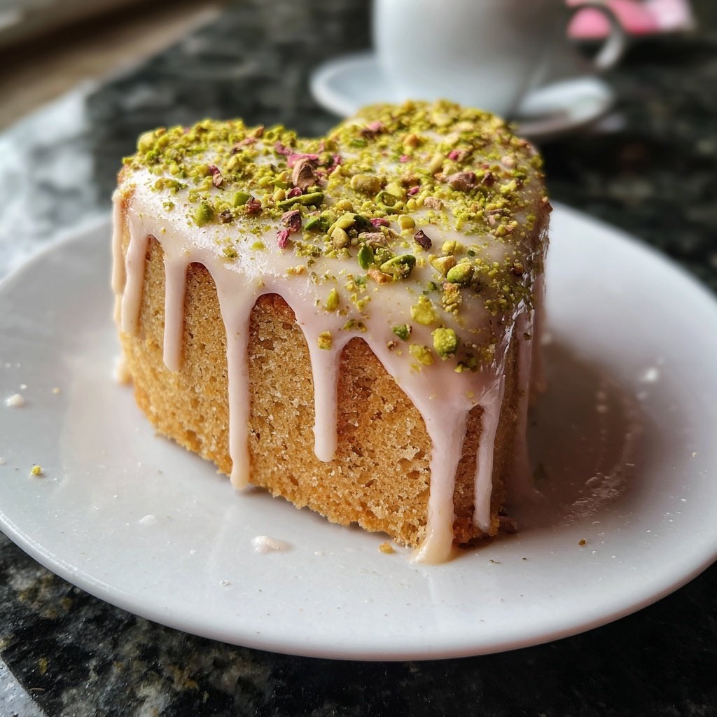 Mini Heart Cake with Pistachio