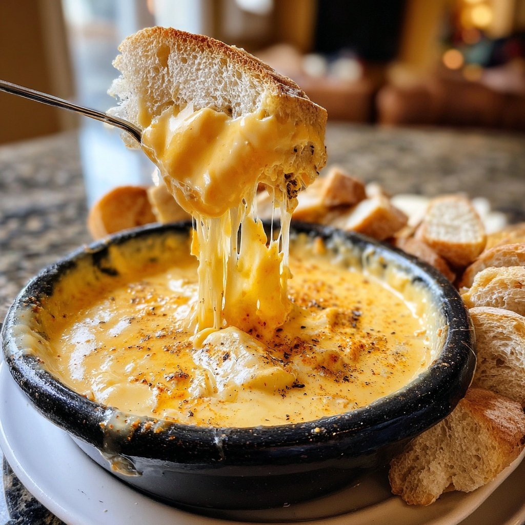 Fondue with Pepper Jack Cheese